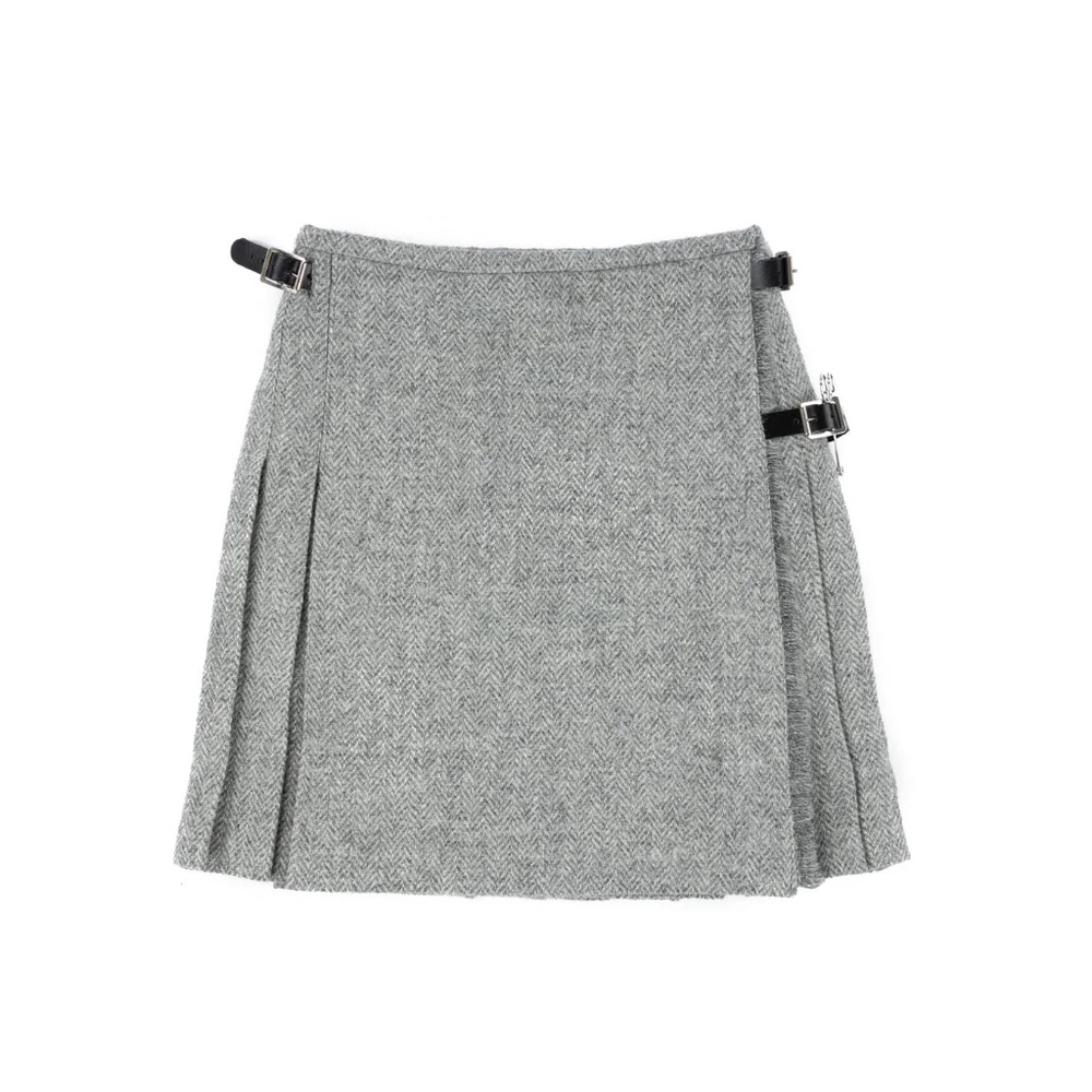 Harris Tweed -- Wool skirt (grey herringbone) NWT [from Scotland]